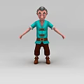 Cheerful Cartoon Character With Open Arms Near Blue Storage Lockers