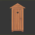 Indoor Wooden Small House Shaped Decorative Cabinet With Heart Door Detail