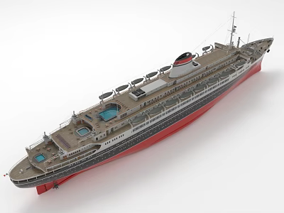 Luxury Yacht With Multiple Decks And Swimming Pools 3d model