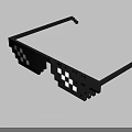 Pixel Style Sunglasses With Black Frame And Retro Pixelated Lenses