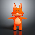 Cute Orange Cartoon Fox Character With Open Arms And Light Belly