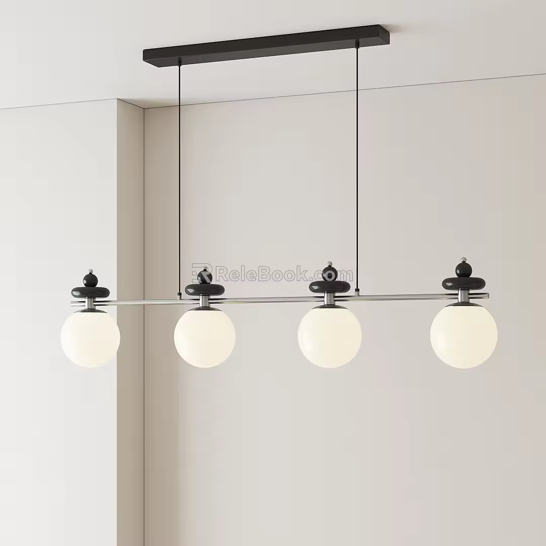 Middle Spherical Restaurant Chandelier 3d model