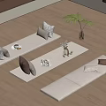 Modern Bay Window Cushion Pillow Muppet 3d model