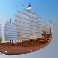 Modern sailing ship Zheng Bao ship 3d model