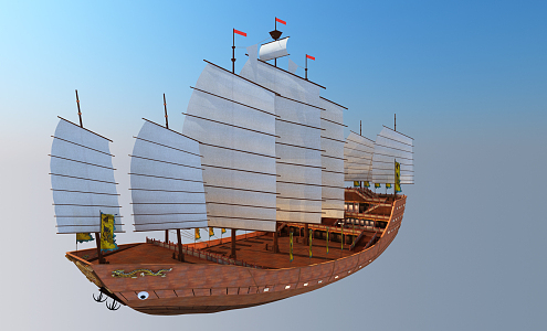 Modern sailing ship Zheng Bao ship 3d model