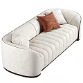 Light Beige Casual Sofa Set With Quilted Upholstery And Decorative Pillows