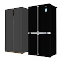 Modern Black Double Door Refrigerators And Freezers With Sleek Design For Home Kitchen