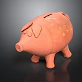 Hand Carved Clay Piggy Bank Sculpture With Decorative Details And Craftsmanship