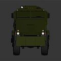 Green Military Truck With Cab And Large Cargo Container Multiple Wheels For Heavy Duty Use