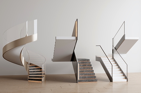 modern staircase revolving staircase 3d model