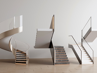 modern staircase revolving staircase 3d model