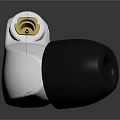 Shure White In Ear Computer Earphones With Black Earbud And Gold Connector