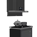 Modern Kitchen Range Hood With Black Stainless Steel Design And LED Lighting