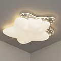 Cloud Shaped Ceiling Light with Star Decorations and Soft Lighting for Kids Room 3d model