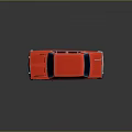 Red Classic Sedan With Four Doors Dark Windows And White Wheels