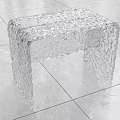 Transparent Rippled Texture Stool For Modern Interior Decor And Home Design