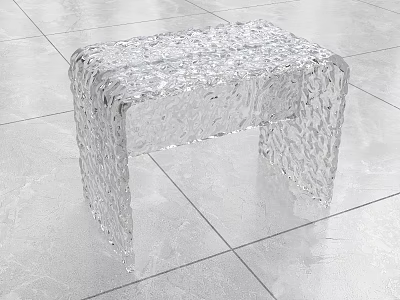Transparent Rippled Texture Stool For Modern Interior Decor And Home Design 3d model
