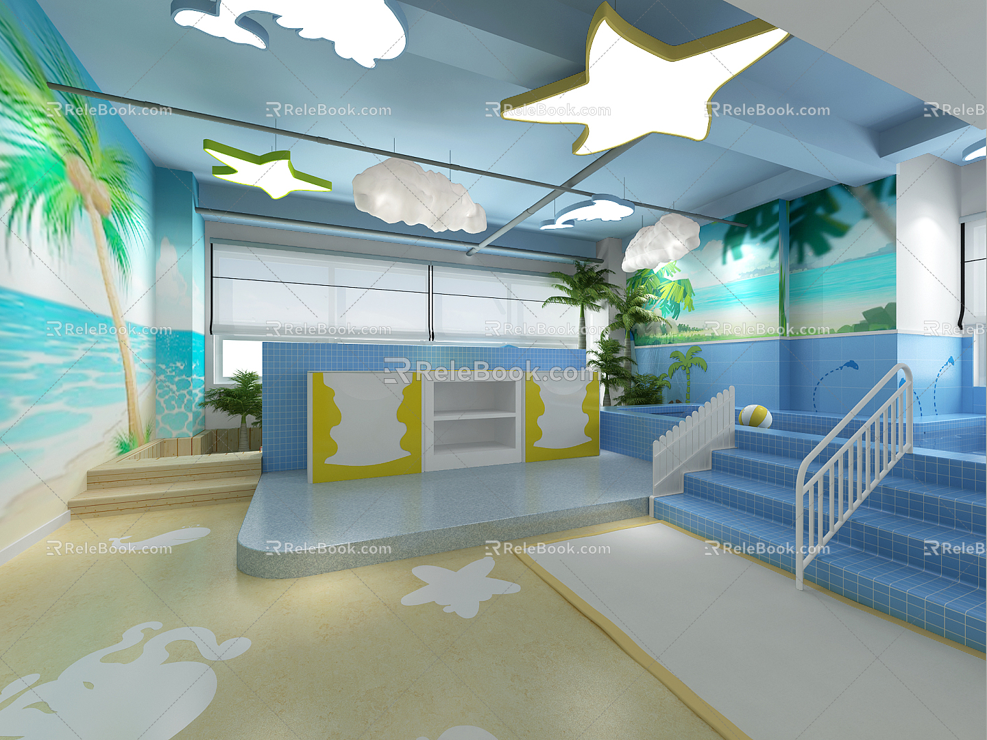 Modern Swimming Pool Children's Swimming Center 3d model