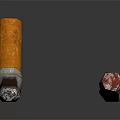 Detailed View of Broken and Intact Cigarettes on Dark Background with Reflection