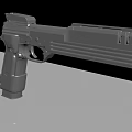 Gray Metal Pistol Design With Sleek Structure 3D Model And Ergonomic Grip