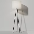 Modern Floor Lamps With White Lampshade And Black Tripod Base Two Different Styles