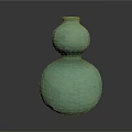 Green Gourd Shaped Sculpture Vase With Smooth Surface And Classic Design