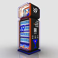 Modern Vending Machine Display Shelf With Transparent Glass And Beverage Drinks 3d model