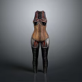 Modern Fashion Bodysuit With Decorative Geometric Pattern And Colorful Stitching Details
