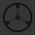 Futuristic Metallic Weapon Featuring Circular Ring Grid Details Central Cylinder And Blue Energy Thruster