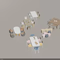 Multiple Kids Tables With Various Designs And Colorful Matching Chairs For Children
