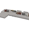 Modern Corner Sofa Minotti Multiplayer Sofa Multiplayer Sofa 3d model