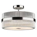 Modern Flush Mount Ceiling Light With Chrome Frame And Transparent Crystal Strips 3d model