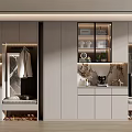Modern Shoe Cabinet Interior Design With Sleek White Storage Space Mirror And Clothing Hanger