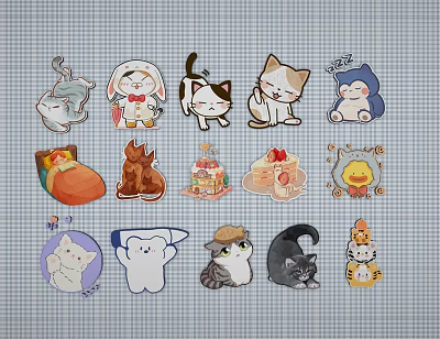 Adorable Cartoon Animal And Food Themed Wall Decor Stickers For Home Decor 3d model