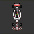 Formula 1 Race Car With Sleek Aerodynamic Design Black White Red Livery And Rear Wing