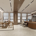 New Chinese office office teahouse integrated manager's office 3d model