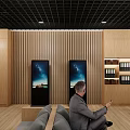 Modern Administrative Service Hall Interior With Computers Desks Chairs And Waiting Area