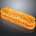 Long Wooden Handle Brush With Dense Natural Yellow Bristles For Cleaning