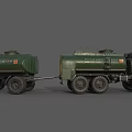 Green Heavy Duty Multi Wheel Tanker Truck With Trailer For Fuel Transportation