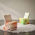 Adorable Kids Chair with Cute Ears and Pastel Gradient Colors on Soft White Rug