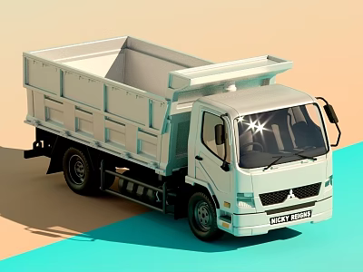 White Modern Dump Truck Model With Open Bed And Toy Vehicle Design 3d model