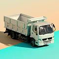 White Modern Dump Truck Model With Open Bed And Toy Vehicle Design