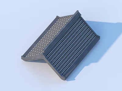 Gray Grid Textured Roof Structure With Detailed Surface Design Model 3d model