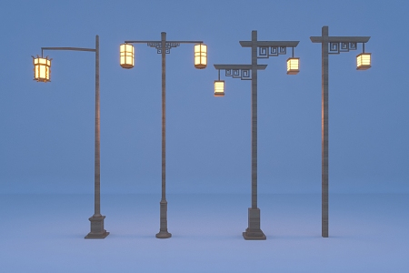 New Chinese Municipal Street Lamp Rural Landscape Lamp Magnolia Lamp Yan Lantern Trail Lamp 3d model