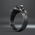 Stylish Silver Panther Sculpture Ring Unique Jewelry With Modern Artistic Design