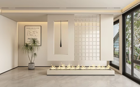 Modern porch aisle partition 3d model