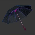 Black Umbrella With Wooden Handle And Metal Ribs For Daily Use