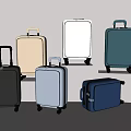 Various Colored Hard Shell Luggage With Modern Design And Rolling Wheels