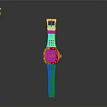 Stylish Red Strap Watch With Square Dial And Metallic Case Design