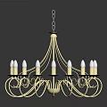Modern Golden Chandelier Interior Design With Decorative Bulbs And Elegant Style